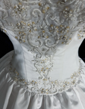 Niulatu Sweetheart Neck Ball Gown Sleeveless Long Wedding Dresses, Beaded White Bridal Gowns HZ1026