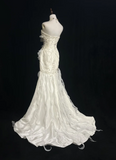 Niulatu Sweetheart Mermaid Sleeveless Long Wedding Dresses Beaded White Bridal Gowns HZ1026