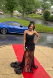 Niulatu Strapless Sheath Short Prom Dresses Tulle Beading Black Homecoming Dresses HZ1026