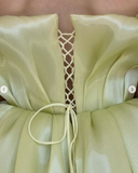Niulatu Strapless A-Line Short Prom Dresses Satin Yellow Homecoming Dresses HZ1026