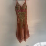 Niulatu Spaghetti Strap Sheath Short Prom Dresses Chiffon Applique Homecoming Dresses Dusty Pink Formal Dresses HZ1026