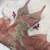 Niulatu Spaghetti Strap Sheath Short Prom Dresses Chiffon Applique Homecoming Dresses Dusty Pink Formal Dresses HZ1026
