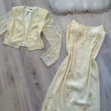 Niulatu Spaghetti Strap Sheath Long Prom Dresses Chiffon Applique Pale Yellow Formal Dresses HZ1026