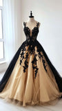 Niulatu Sweetheart A-Line Long Prom Dresses Tulle Applique Evening Dresses HZ1026