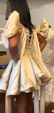 Niulatu A-Line Birthday Dresses Satin Sweetheart Neck Short Prom Dresses Off-White Homecoming Dresses HZ1026