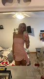 Niulatu Strapless Tight Short Prom Dresses Pink Birthday Dresses Sequins Sparkly Homecoming Dresses HZ1026