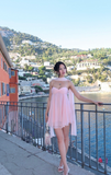 Niulatu Spaghetti Strap Sheath Short Prom Dresses Pink Birthday Dresses Pleated Homecoming Dresses HZ1026