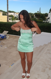 Niulatu Sheath Short Prom Dresses Strapless Green Birthday Dresses Satin Sleeveless Homecoming Dresses HZ1026