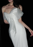 Niulatu Strapless Mermaid Long Wedding Dresses Chiffon Backless White Bridal Gowns HZ1026