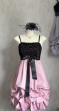 Niulatu Spaghetti Strap Sheath Short Prom Dresses Satin Pink Homecoming Dresses HZ1026