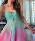 Niulatu Spaghetti Strap Sheath Short Prom Dresses Chiffon Turquoise Homecoming Dresses HZ1026