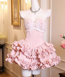 Niulatu Strapless Ball Gown White Birthday Dresses Sexy Christmas Dress HZ1026