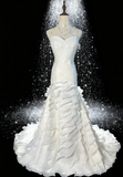Niulatu Sweetheart Neck Mermaid Long Wedding Dresses Chiffon Sleeveless Bridal Gowns White Bridal Dresses HZ1026