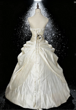 Niulatu Sweetheart Neck Ball Gown Long Wedding Dresses Taffeta Sleeveless Bridal Gowns White Bridal Dresses HZ1026