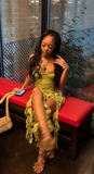 Niulatu Strapless Bodycon Green Short Prom Dresses Ruffle Green Birthday Dresses HZ1026