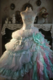 Niulatu Strapless Ball Gowns Tulle Long Prom Dresses Tiffany Blue Quinceanera Dresses Sweet 16 Dress HZ1026
