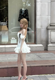 Niulatu Off-the-shoulder Ball Gown Tulle Short Birthday Dresses White Party Dresses HZ1026