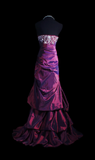 Niulatu Strapless Sheath Purple Long Prom Dresses Taffeta Rhinestone Applique Purple Evening Dresses Sweet 16 Dresses HZ1026