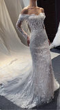 Niulatu Off-the-shoulder Sheath Trail Wedding Dresses Applique Tulle White Bridal Gowns Sleeveless Bridal Dresses HZ1026