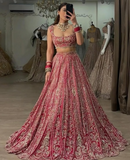 Niulatu Square Neck Two-Piece Beaded Red Long Prom Dress HZ1026