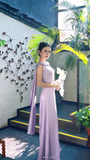 Niulatu Sheath Satin Purple Bridesmaid Dresses Purple Formal Dresses HZ1026