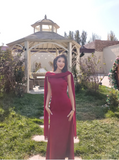 Niulatu Sheath Chiffon Burgundy Bridesmaid Dresses Burgundy Formal Dresses HZ1026