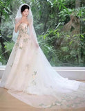 Niulatu Off Shoulder Tulle Lace Applique White Long Prom Dress, White Long Formal Dress HZ1026