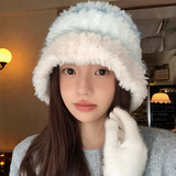 Niulatu style all-match warm plush bucket hat HZ1108