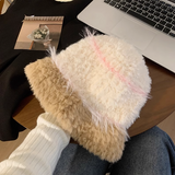 Niulatu style all-match warm plush bucket hat HZ1108