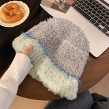 Niulatu style all-match warm plush bucket hat HZ1108