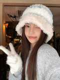 Niulatu style all-match warm plush bucket hat HZ1108