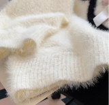 Niulatu Cat Loose V-Neck Long Sleeve Sweater HZ1108