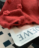 Niulatu 3D Flower Red Cardigan Sweater HZ1108