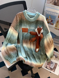 Niulatu fox sweater with gradient stripes HZ1108