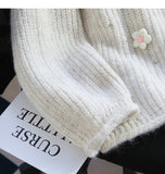 Niulatu diamond-studded 3D flower pullover sweater HZ1108