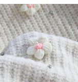 Niulatu diamond-studded 3D flower pullover sweater HZ1108