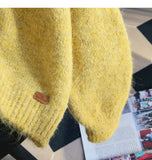 Niulatu Yellow Double Zipper Lapel Cardigan Sweater HZ1108