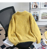 Niulatu Yellow Double Zipper Lapel Cardigan Sweater HZ1108