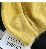 Niulatu Yellow Double Zipper Lapel Cardigan Sweater HZ1108