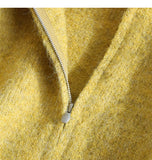 Niulatu Yellow Double Zipper Lapel Cardigan Sweater HZ1108