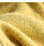 Niulatu Yellow Double Zipper Lapel Cardigan Sweater HZ1108