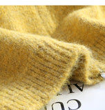 Niulatu Yellow Double Zipper Lapel Cardigan Sweater HZ1108