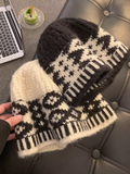 Niulatu diamond plaid warm wool hat HZ1108