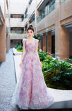 Niulatu A-line Tulle Sequined Long Prom Dress,Purple Evening Dress HZ1108