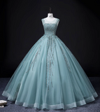 Niulatu A-line mesh sequins formal long dress, green sequins evening dress HZ1108