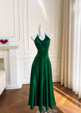 Niulatu A-line V-neck Satin Short Formal Dress, Green Homecoming Dress HZ1108