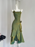 Niulatu ruffled suspender dress birthday dress HZ1026