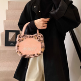 Niulatu print plush patchwork tote bag crossbody bag HZ1108