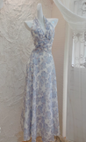 Niulatu halterneck floral print dress HZ1108