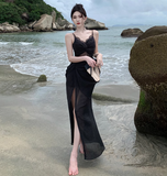 Niulatu retro lace seaside holiday purple dress HZ1108